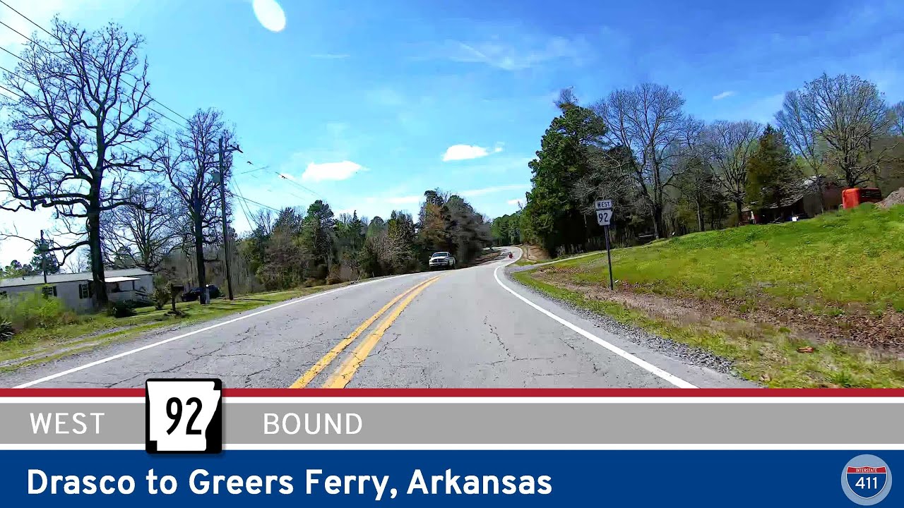 Arkansas Highway 92: Drasco to Greers Ferry