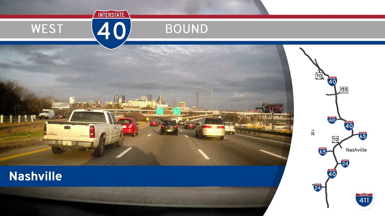 Interstate 40: Westbound in Nashville – Tennessee